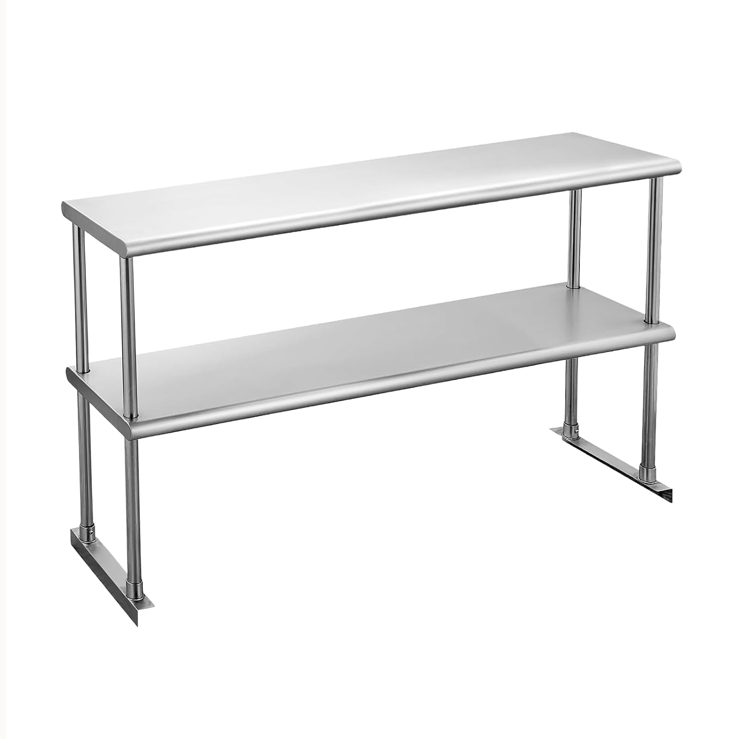 Commercial Kitchen Prep Table - ダブルステンレススチール製オーバーシェルフ 12D 48W プレップテーブル 業務用キッチン 家庭