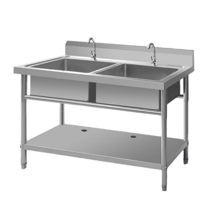 Commercial Kitchen Plumbing - 業務用ステンレス製シングルシンクダブルスリーダブルプール洗面台食堂キッチン