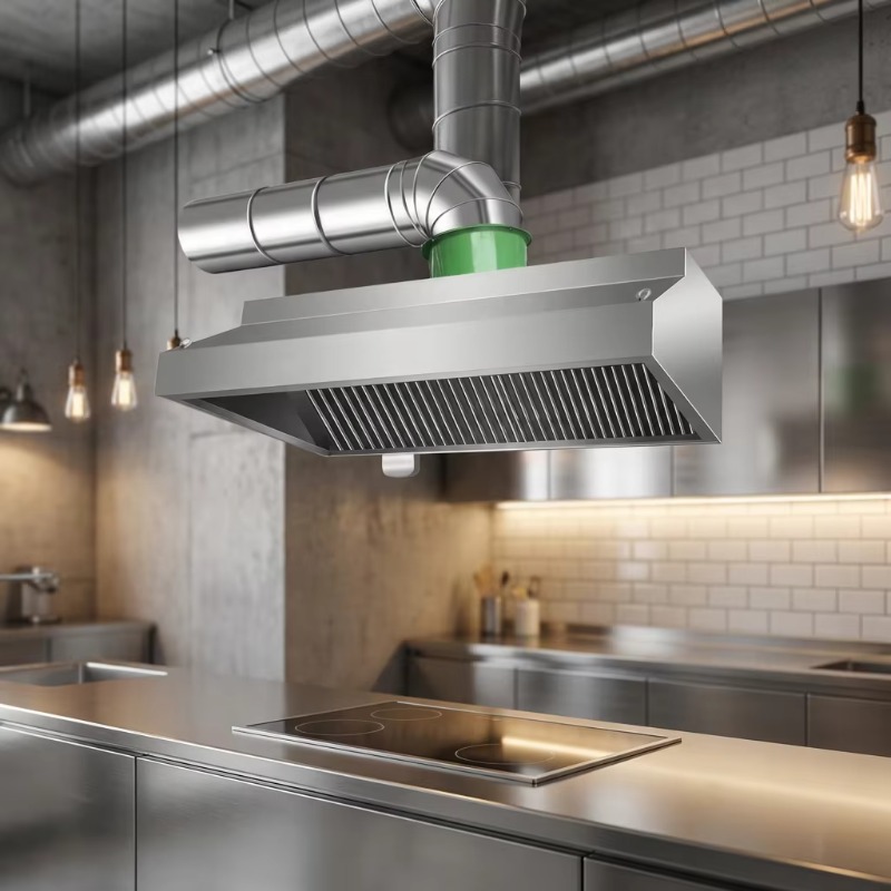Commercial Kitchen Hoods - 業務用カスタマイズ可能なキッチン壁掛けステンレス鋼製コンビネーション排気フード400Wモータープッシュボタン式