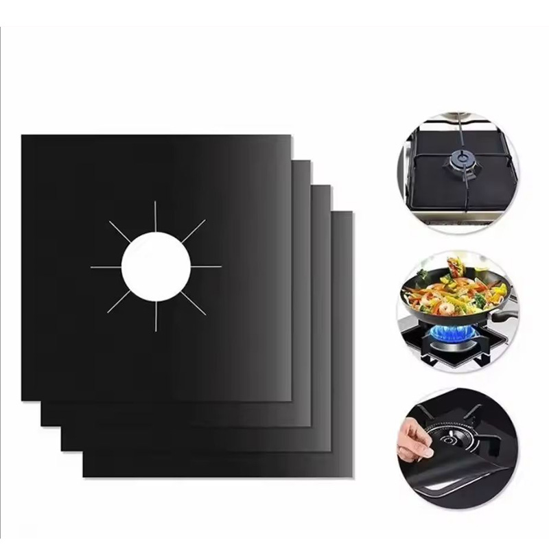 Commercial Kitchen Hoods - 2/4/8 個ガスストーブプロテクター調理器蓋ライナークリーニングパッドキッチン調理器具アクセサリーピース再利用可能なボイラーフードプロテクト