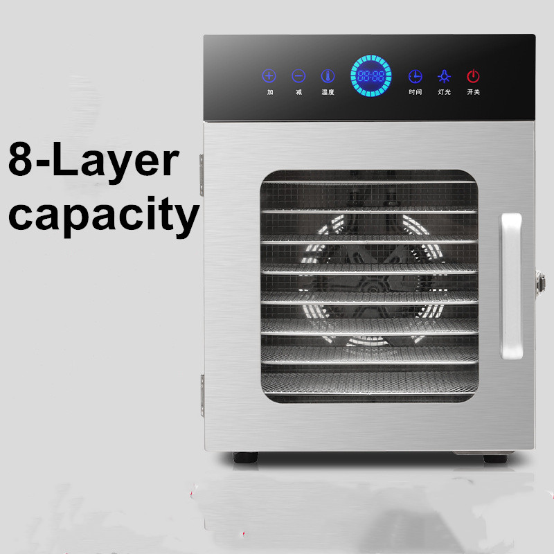 Commercial Food Dehydrator - 8段式ステンレス製食品乾燥機、デジタルサーモスタット 30‑90 ℃ BPAフリー、ジャーキー、フルーツ、ハーブの製造に、業務用および家庭用として使用可能