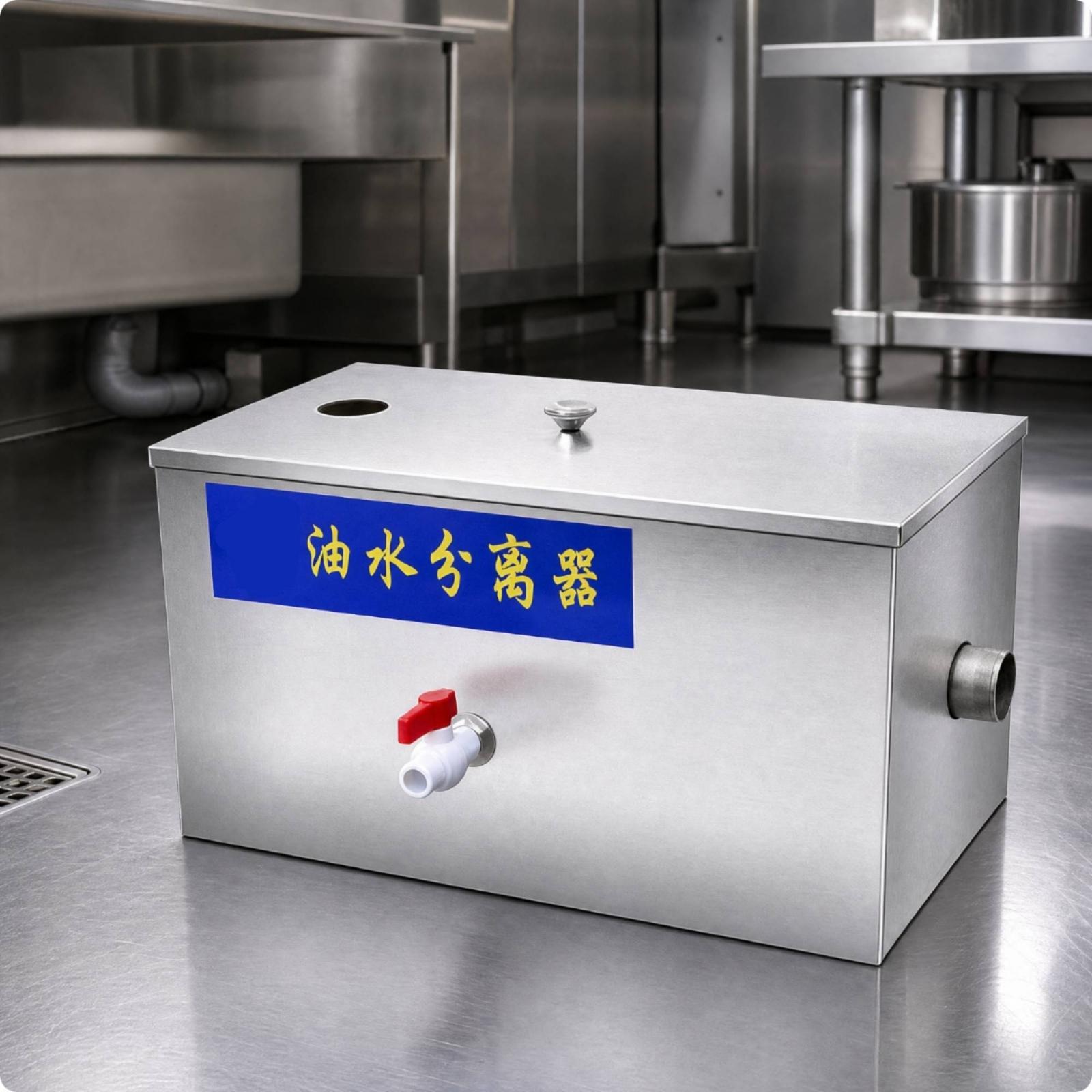 Commercial Kitchen Plumbing - 業務用排水管用、安全な蓋付きのステンレス製油水分離器（キッチン用）