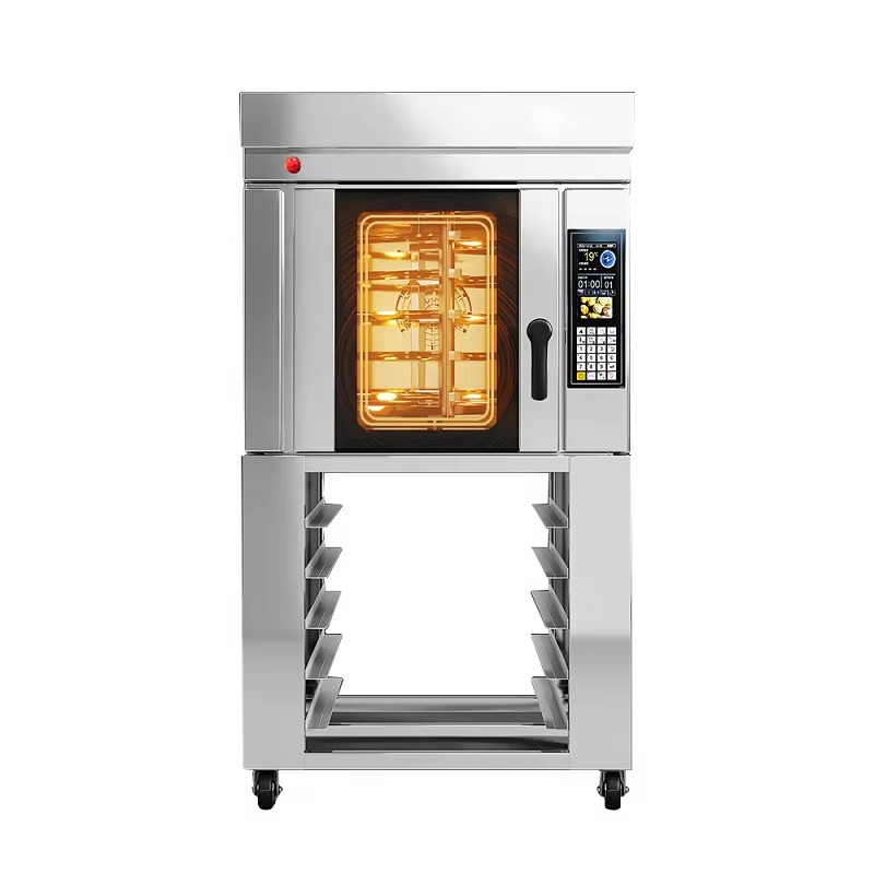 Rotary Bakery Oven - カスタム新型5層ステンレス鋼電気回転式ラックオーブン220V、ベース付き業務用高生産性ベーカリーベーキングマシン