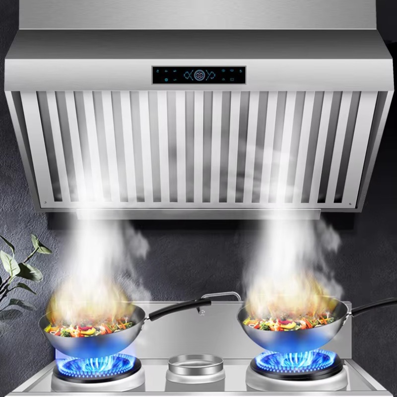 Commercial Kitchen Hoods - 1.5mステンレス製排気フード業務用厨房レンジフードホテルダブルモーター大型吸排気レンジフードタッチ式