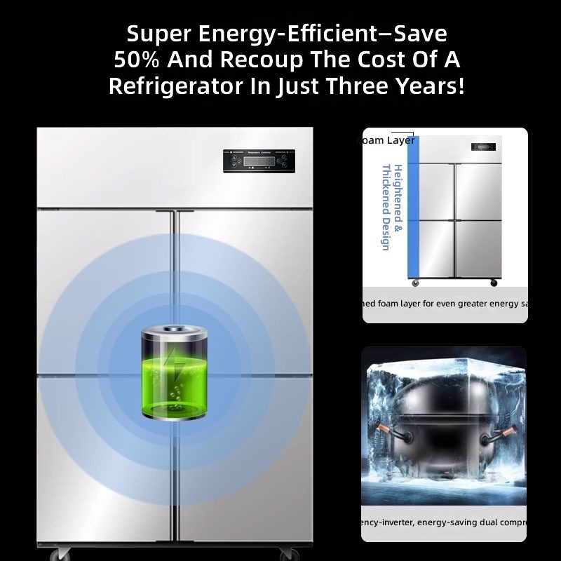4/6ドア式、縦型、業務用冷蔵冷凍庫、二重温度設定、大容量、 - Commercial Kitchen Refrigerator のレビューと価格
