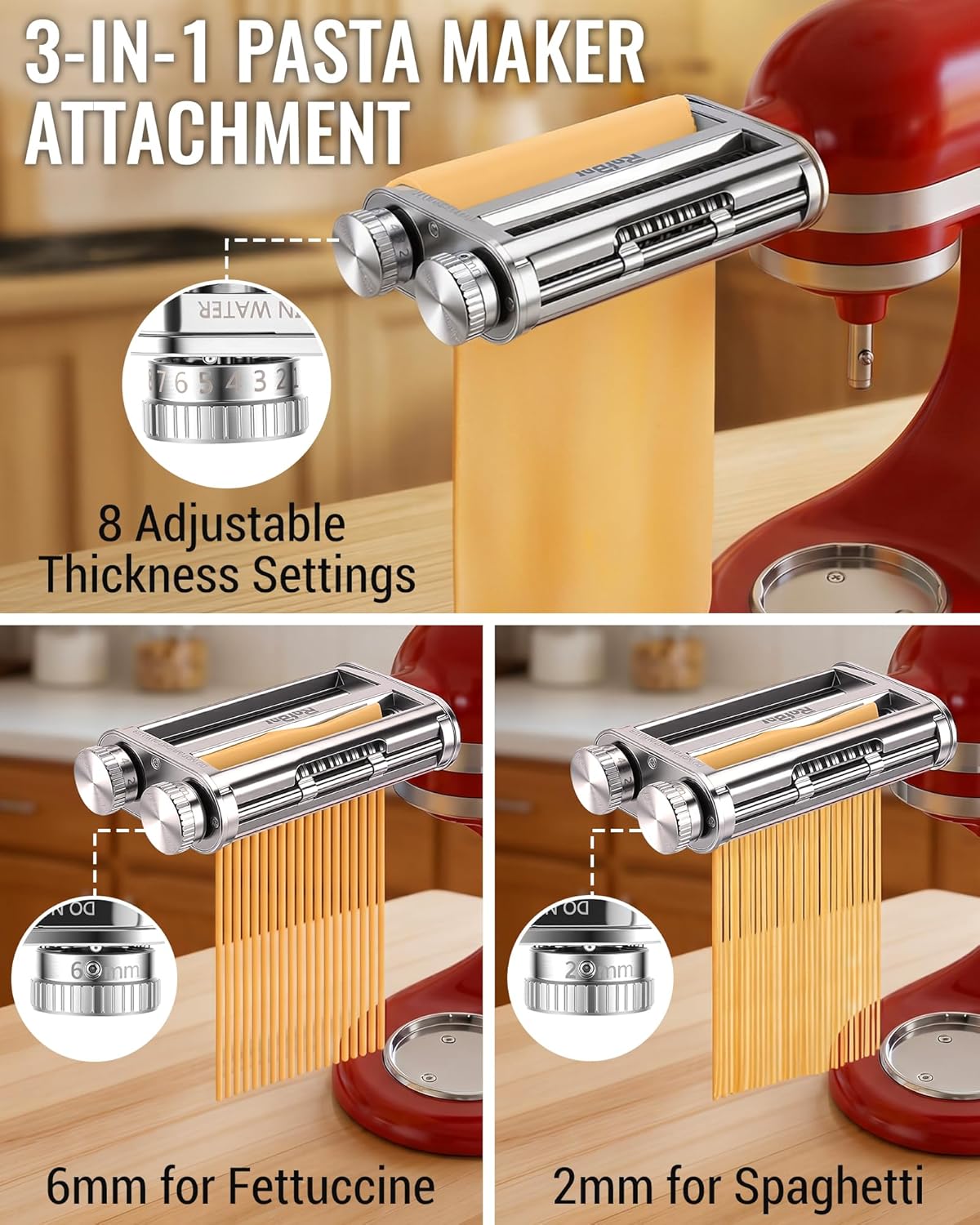 キッチンエイドミキサー3-in-1パスタローラーカッターアタ - Commercial Kitchen Supplies のレビューと価格
