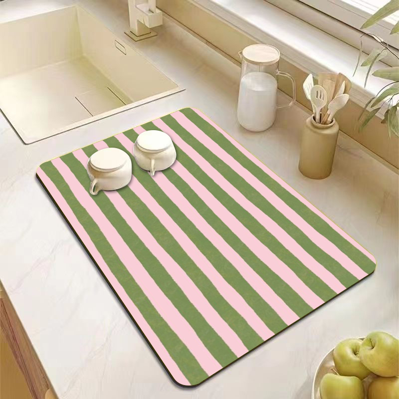美的ピンクグリーンストライプキッチンカウンターマット装飾食器 - Commercial Kitchen Prep Table のレビューと価格