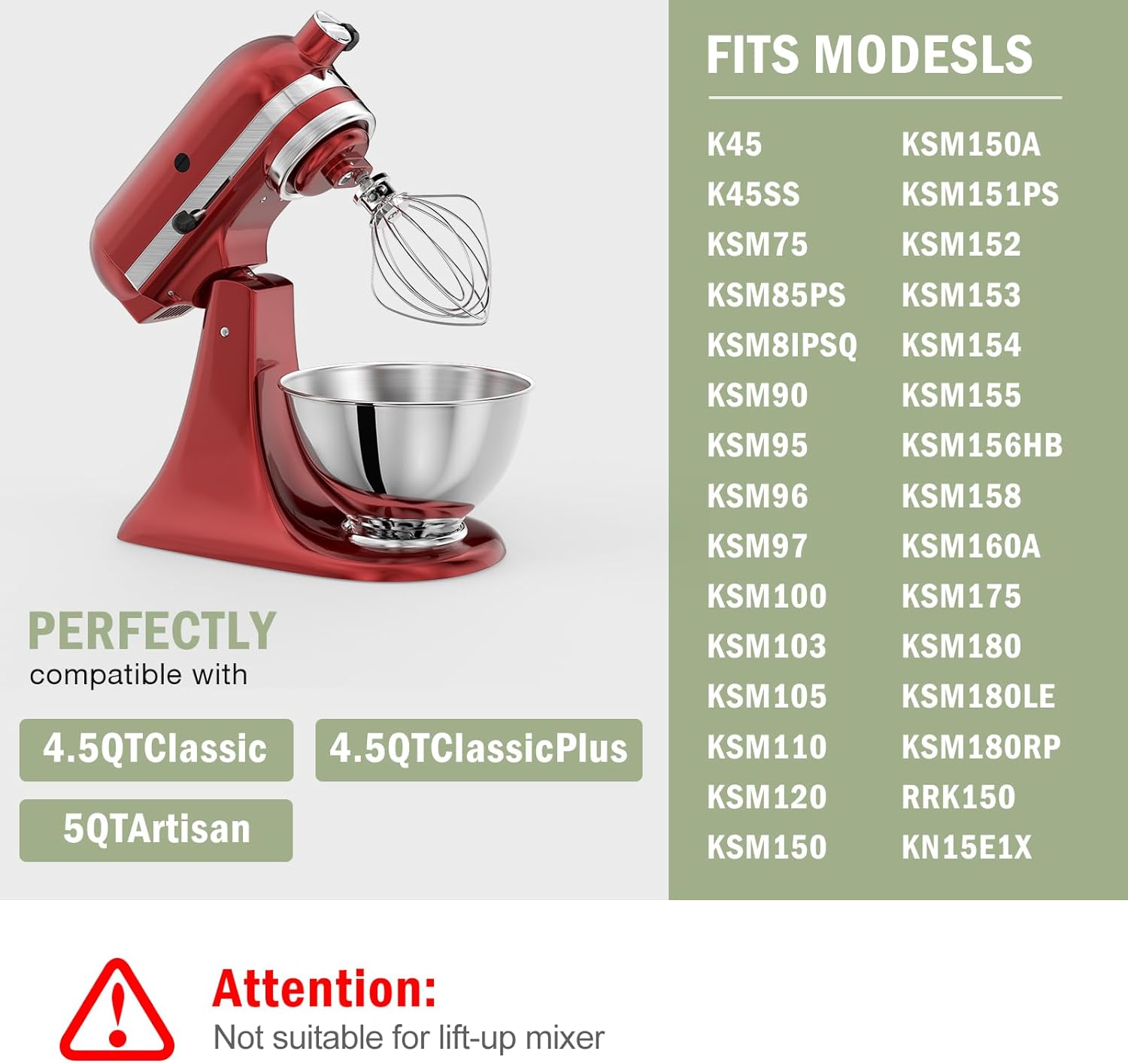 キッチンエイド チルトヘッド 4.5qt 5qt スタンドミ - Commercial Kitchen Supplies のレビューと価格