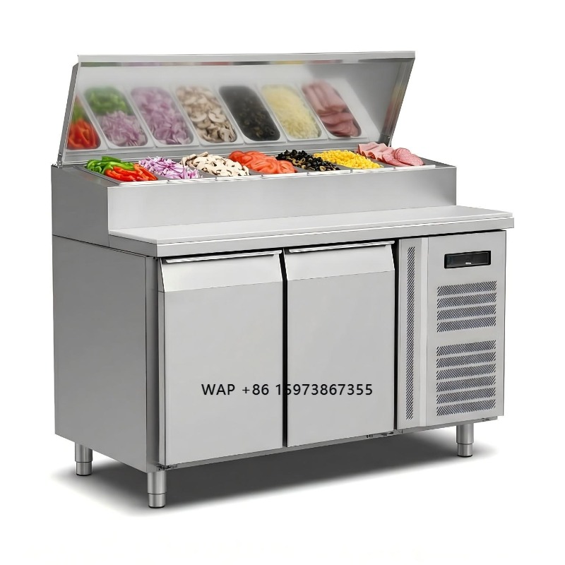 OEMカウンター冷蔵庫 サンドイッチ調理用 2ドア ステンレ - Commercial Kitchen Prep Table のレビューと価格