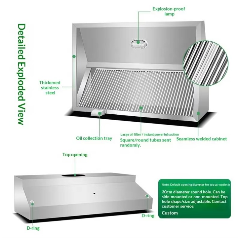業務用カスタマイズ可能なキッチン壁掛けステンレス鋼製コンビネ - Commercial Kitchen Hoods のレビューと価格