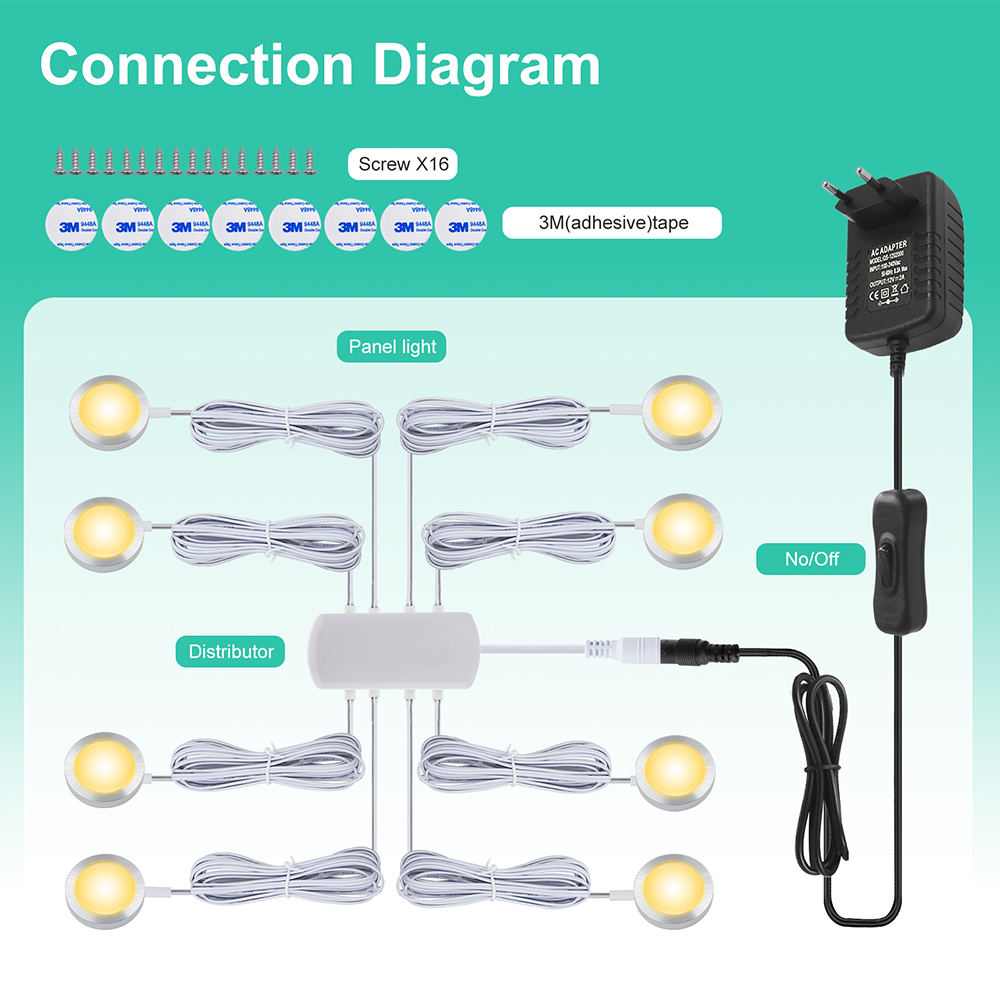 12V LEDアンダーキャビネットライトスイッチ電源キットコ - Commercial Kitchen Lights のレビューと価格