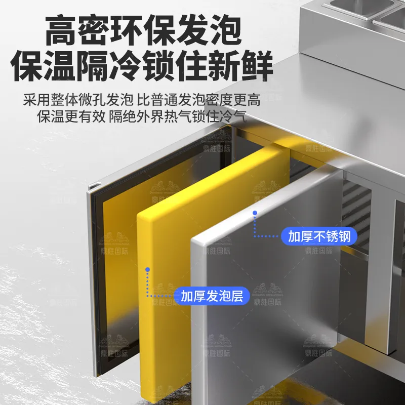業務用厨房向け空冷式冷蔵作業台 ステンレス製ピザ準備台 サラ - Commercial Kitchen Prep Table のレビューと価格