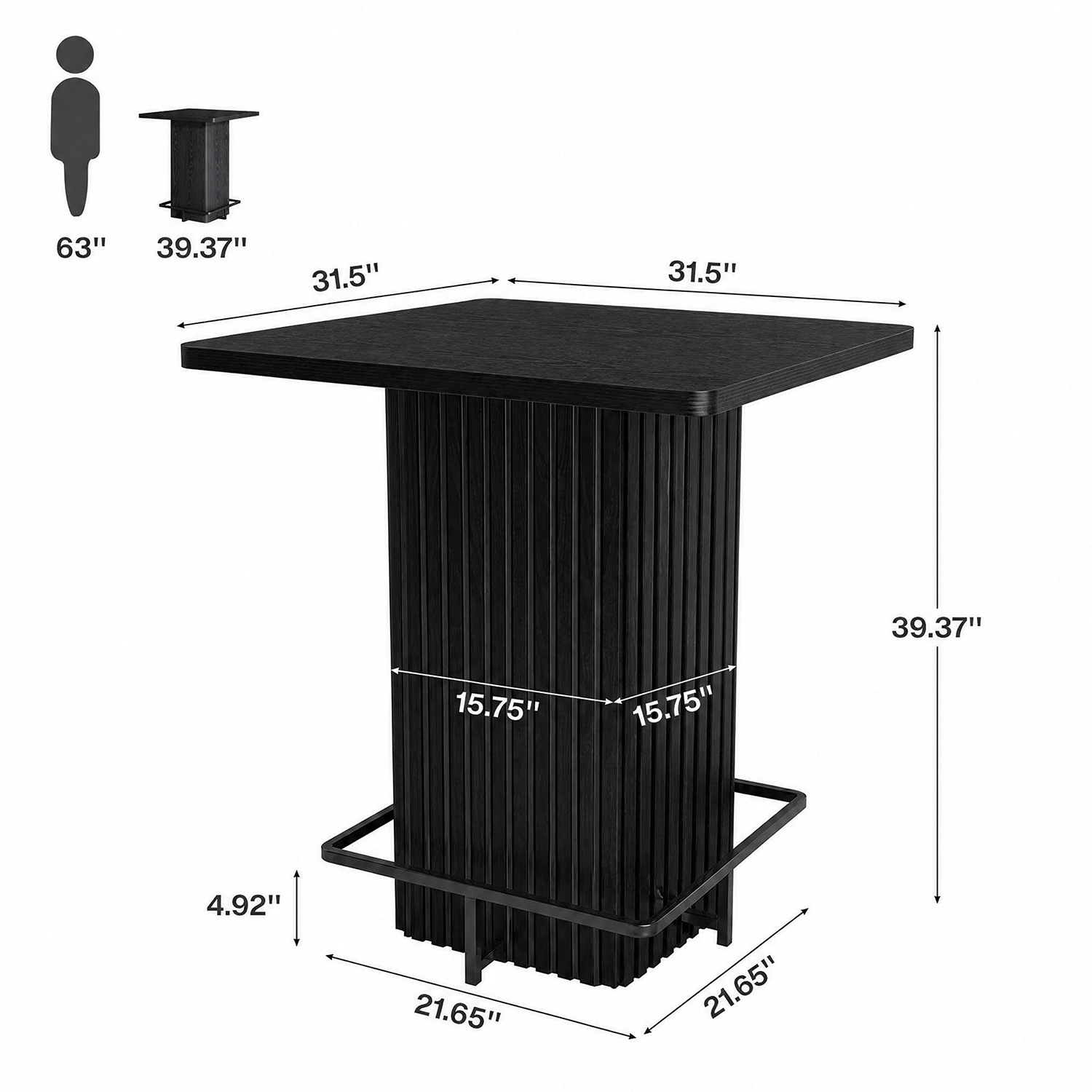 31.5インチの正方形カウンターハイトバーテーブル、金属製リ - Commercial Kitchen Prep Table のレビューと価格