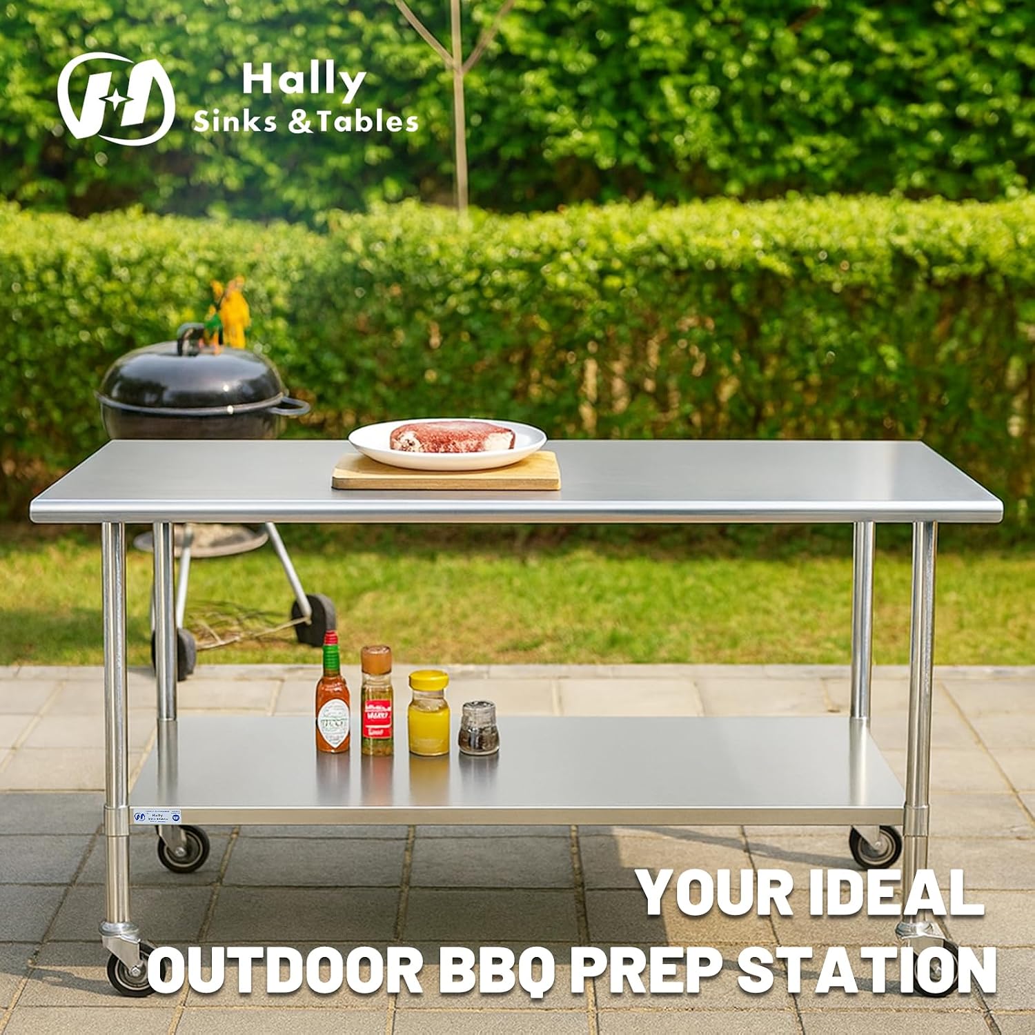 ステンレス製調理台 30x48インチ キャスター付き 業務用 - Commercial Kitchen Prep Table のレビューと価格