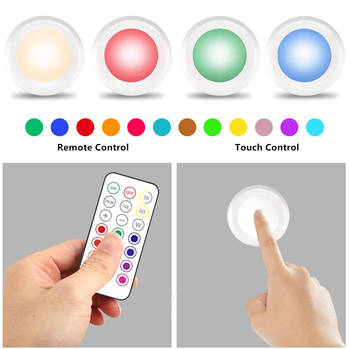 13 色 RGB LED アンダーキャビネットライトワイヤレ - Commercial Kitchen Lights のレビューと価格