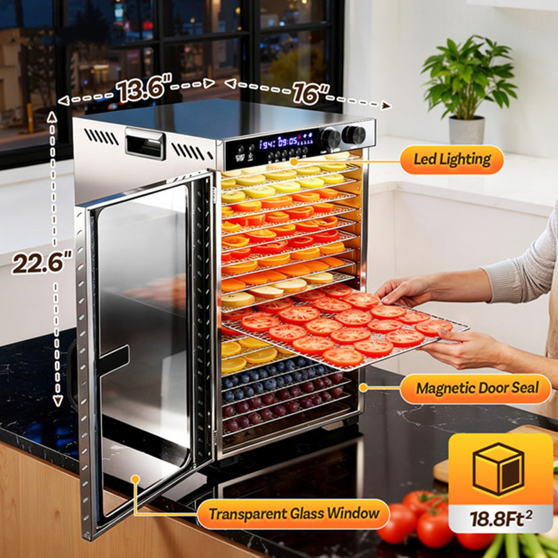 48時間タイマー付き食品乾燥機、18段トレイ大容量、ジャーキ - Commercial Food Dehydrator のレビューと価格