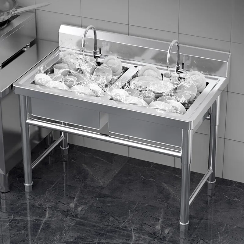 キッチンシンク—業務用カフェテリアおよびレストラン向け二槽式 - Commercial Kitchen Kitchen のレビューと価格