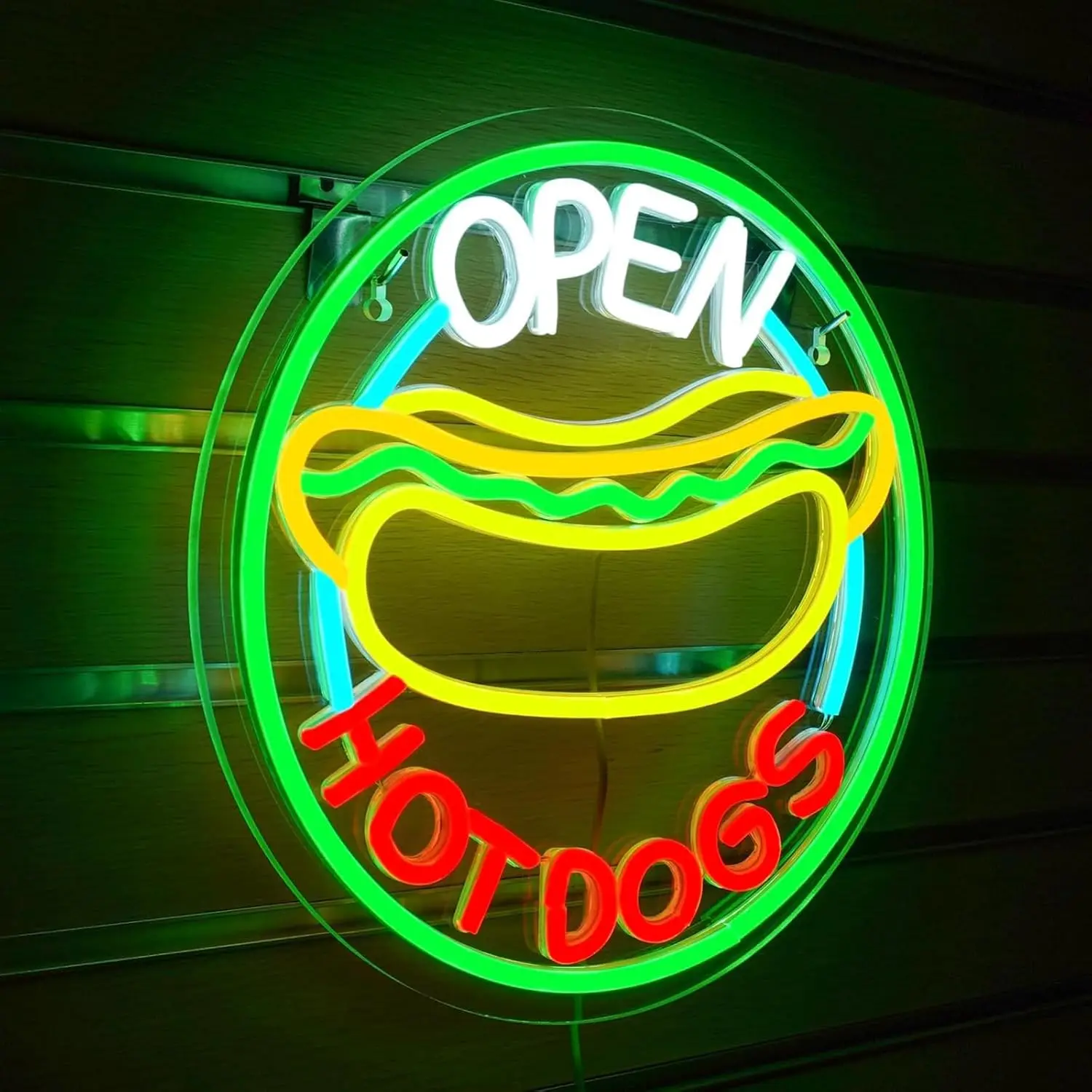 ホットドッグ オープン LEDネオンサイン 食品店の窓装飾用 - Commercial Kitchen Windows のレビューと価格