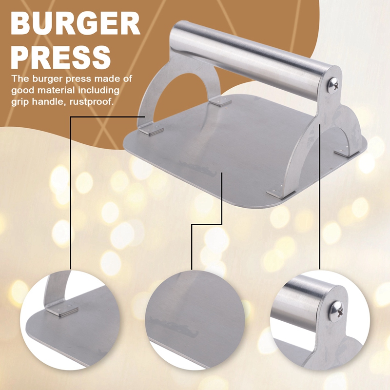 キッチンステンレススチールステーキウェイト/ハンドル付きベー - Commercial Kitchen Kitchen のレビューと価格