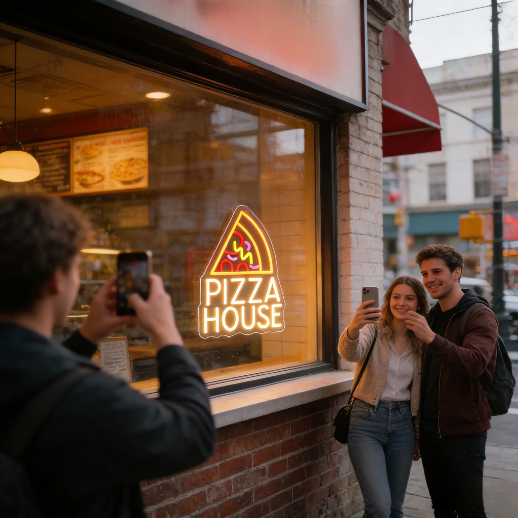 ピザハウスネオンサインUSB調光可能なLEDウォールライトピ - Commercial Kitchen Windows のレビューと価格