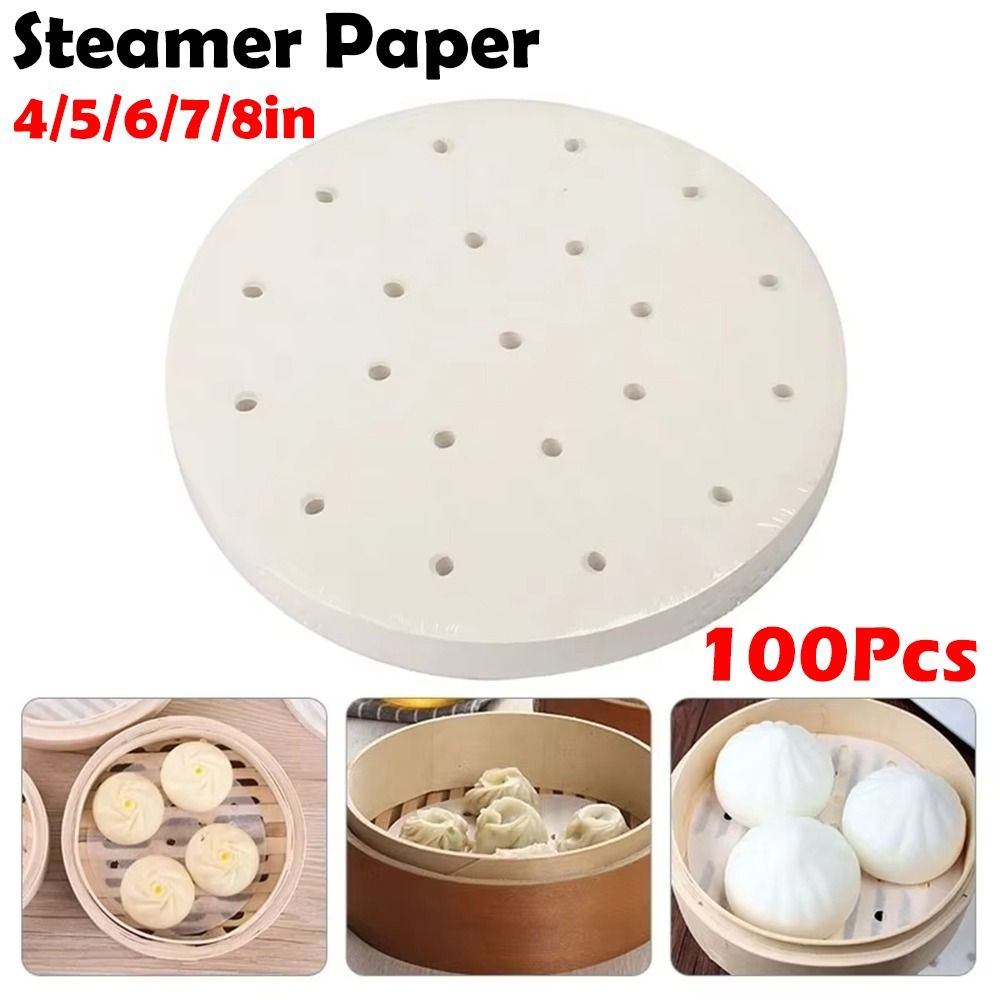 100 個蒸し紙蒸しパンペストリーノンスティック紙点心パンベ - Commercial Kitchen Supplies のレビューと価格