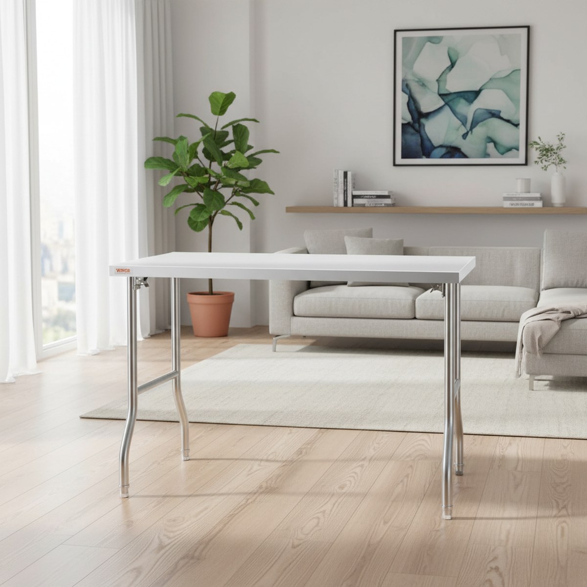 頑丈なステンレス製折りたたみ式調理台 24x48インチ 業務 - Commercial Kitchen Prep Table のレビューと価格
